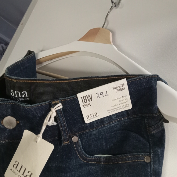 Stretch Waist | a.n.a. Mid-Rise Skinny Jeans | Womens Plus 18W | NWT - Picture 2 of 7